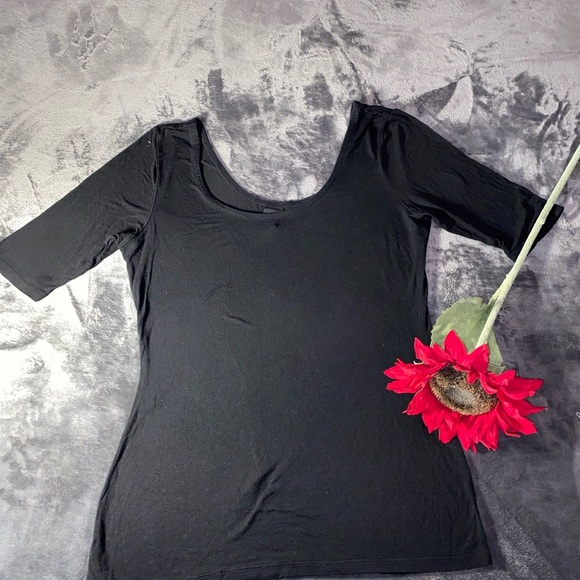 Women black casual shirt short sleeve/size M - Picture 1 of 5